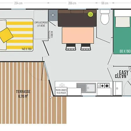 Mobil 6 Personnes Avec Terrasse - Api-1-52-1069 *