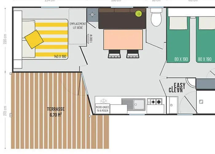 Mobil 6 Personnes Avec Terrasse - Api-1-52-1069 *